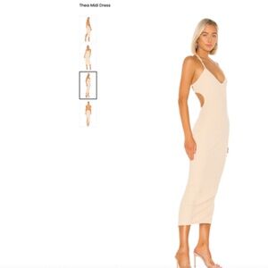 Tan Midi, Open Back & Halter Dress, Superdown XS, Brand New